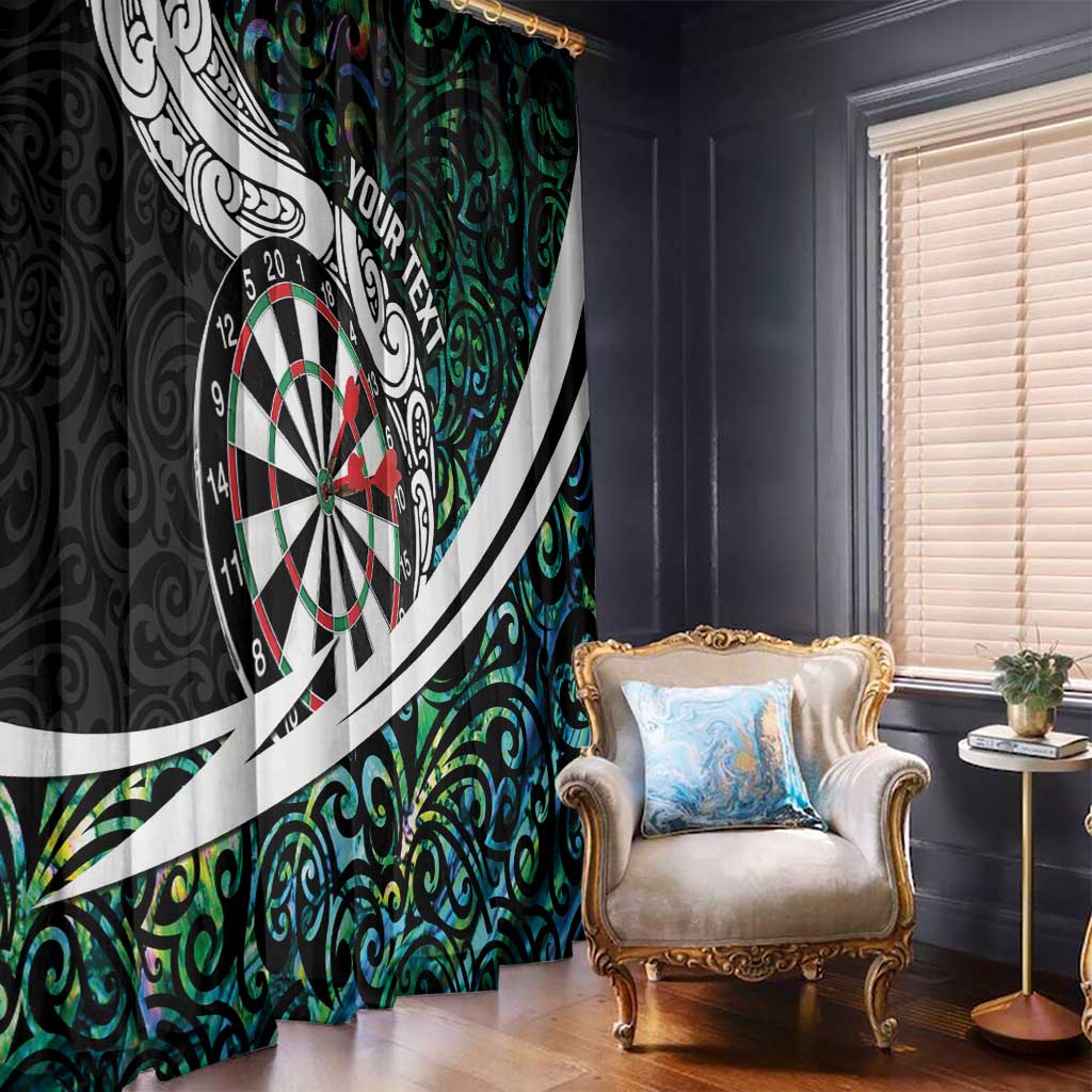 Personalized NZ Darts Window Curtain Paua Shell Maori Koru Whakairo LT7 - Polynesian Pride