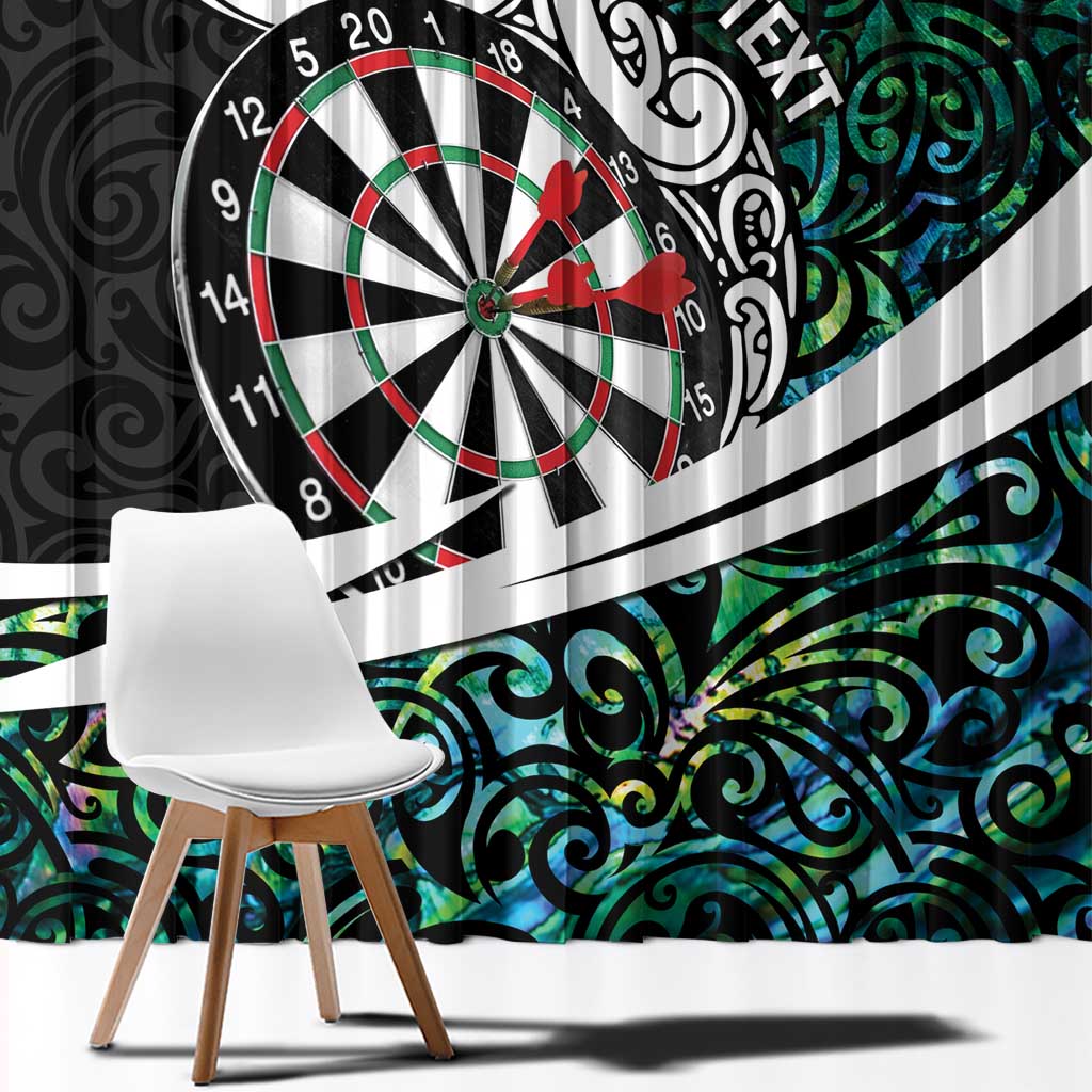 Personalized NZ Darts Window Curtain Paua Shell Maori Koru Whakairo LT7 - Polynesian Pride