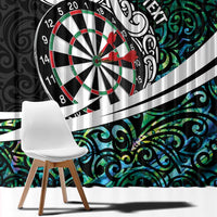 Personalized NZ Darts Window Curtain Paua Shell Maori Koru Whakairo LT7 - Polynesian Pride