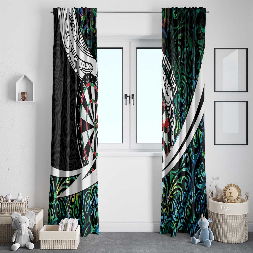 Personalized NZ Darts Window Curtain Paua Shell Maori Koru Whakairo LT7 - Polynesian Pride