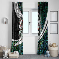 Personalized NZ Darts Window Curtain Paua Shell Maori Koru Whakairo LT7 - Polynesian Pride