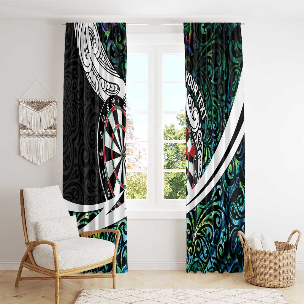 Personalized NZ Darts Window Curtain Paua Shell Maori Koru Whakairo LT7 - Polynesian Pride