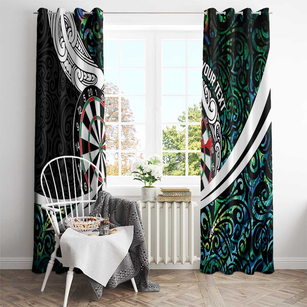 Personalized NZ Darts Window Curtain Paua Shell Maori Koru Whakairo LT7 - Polynesian Pride