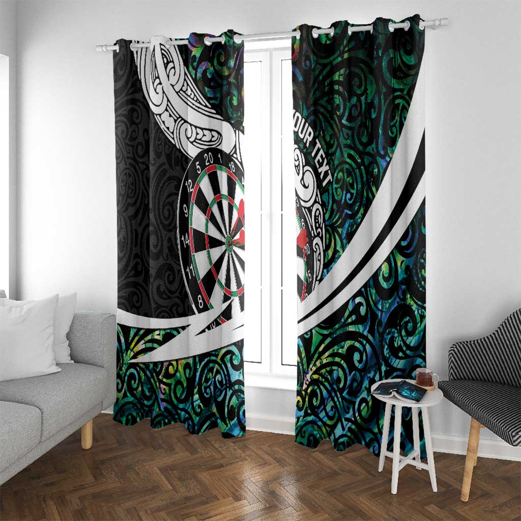 Personalized NZ Darts Window Curtain Paua Shell Maori Koru Whakairo LT7 With Grommets Colorful - Polynesian Pride