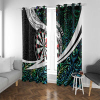 Personalized NZ Darts Window Curtain Paua Shell Maori Koru Whakairo LT7 With Grommets Colorful - Polynesian Pride