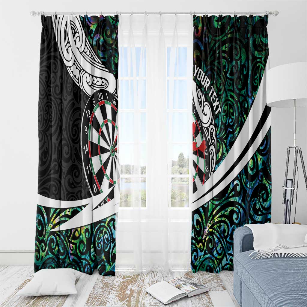 Personalized NZ Darts Window Curtain Paua Shell Maori Koru Whakairo LT7 - Polynesian Pride