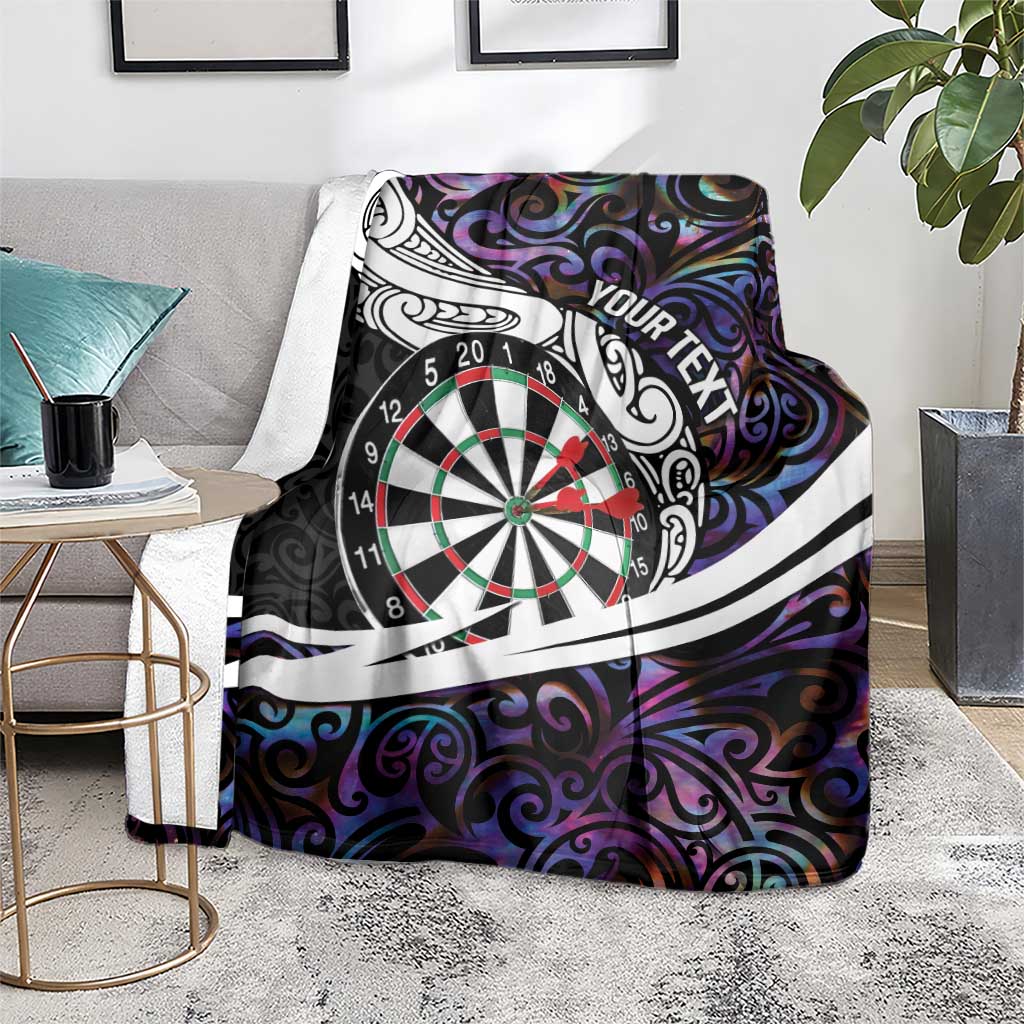 Personalized NZ Darts Blanket Paua Shell Maori Koru Whakairo - Purple - Polynesian Pride