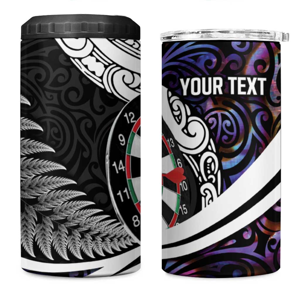 Personalized NZ Darts 4 in 1 Can Cooler Tumbler Paua Shell Maori Koru Whakairo - Purple LT7 One Size: 16 oz Purple - Polynesian Pride