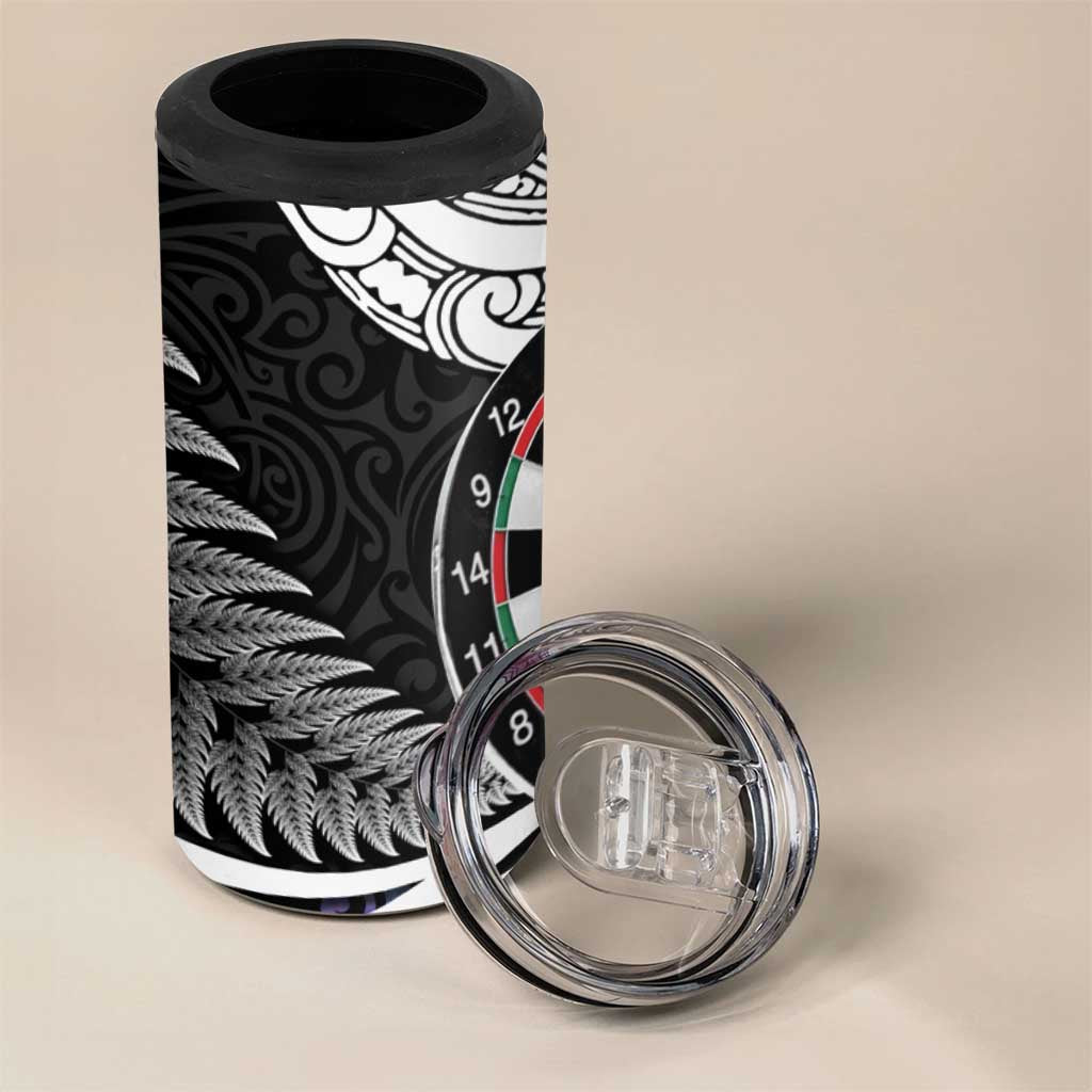 Personalized NZ Darts 4 in 1 Can Cooler Tumbler Paua Shell Maori Koru Whakairo - Purple LT7 - Polynesian Pride