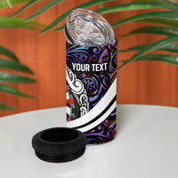 Personalized NZ Darts 4 in 1 Can Cooler Tumbler Paua Shell Maori Koru Whakairo - Purple LT7 - Polynesian Pride