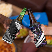 Personalized NZ Darts 4 in 1 Can Cooler Tumbler Paua Shell Maori Koru Whakairo - Purple LT7 - Polynesian Pride