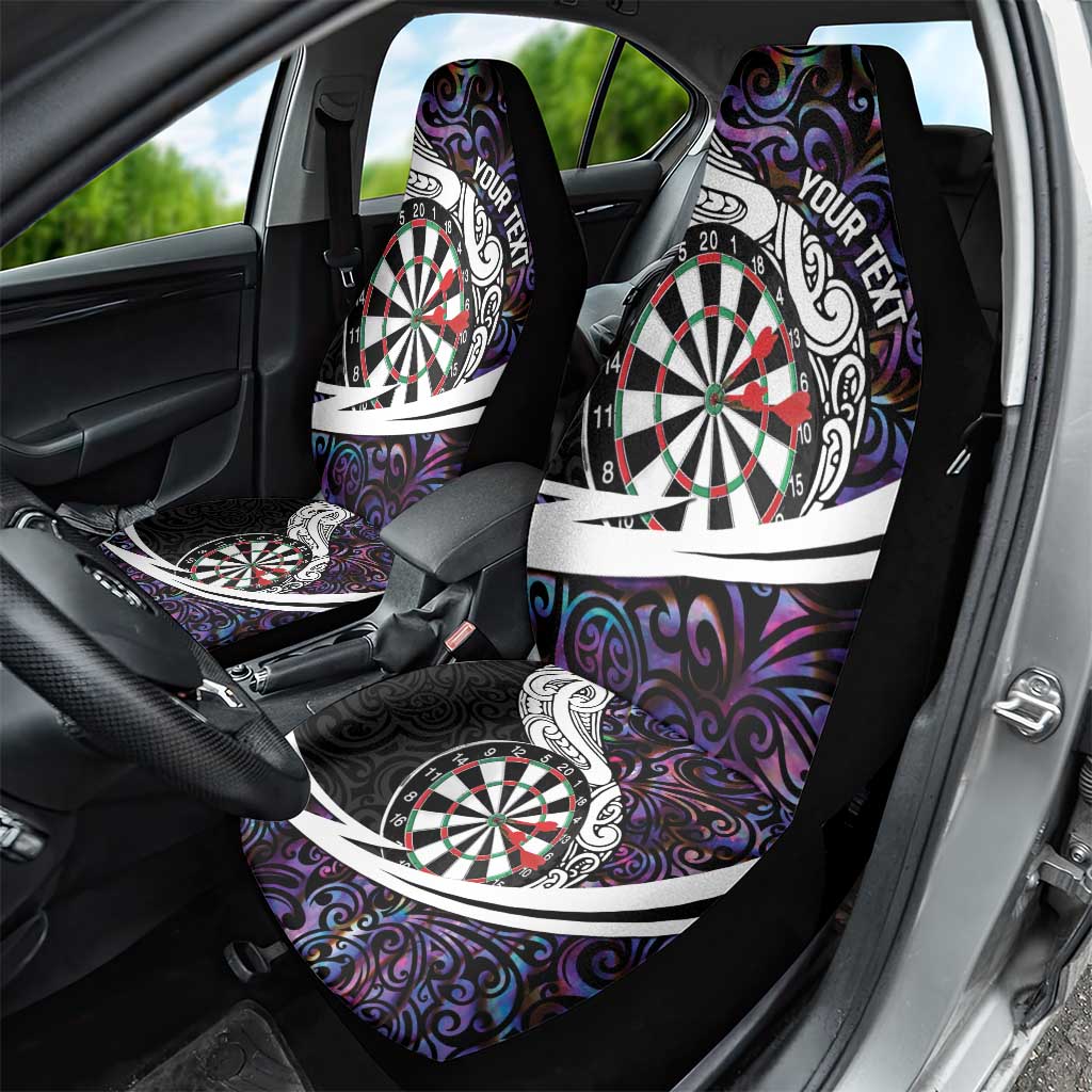 Personalized NZ Darts Car Seat Cover Paua Shell Maori Koru Whakairo - Purple - Polynesian Pride