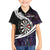 Personalized NZ Darts Family Matching Off The Shoulder Long Sleeve Dress and Hawaiian Shirt Paua Shell Maori Koru Whakairo - Purple - Polynesian Pride