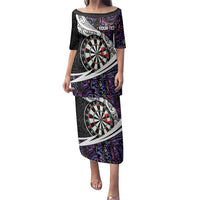 Personalized NZ Darts Family Matching Puletasi and Hawaiian Shirt Paua Shell Maori Koru Whakairo - Purple LT7 Mom's Dress Purple - Polynesian Pride