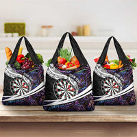Personalized NZ Darts Grocery Bag Paua Shell Maori Koru Whakairo - Purple LT7 3-pack One Size Purple - Polynesian Pride