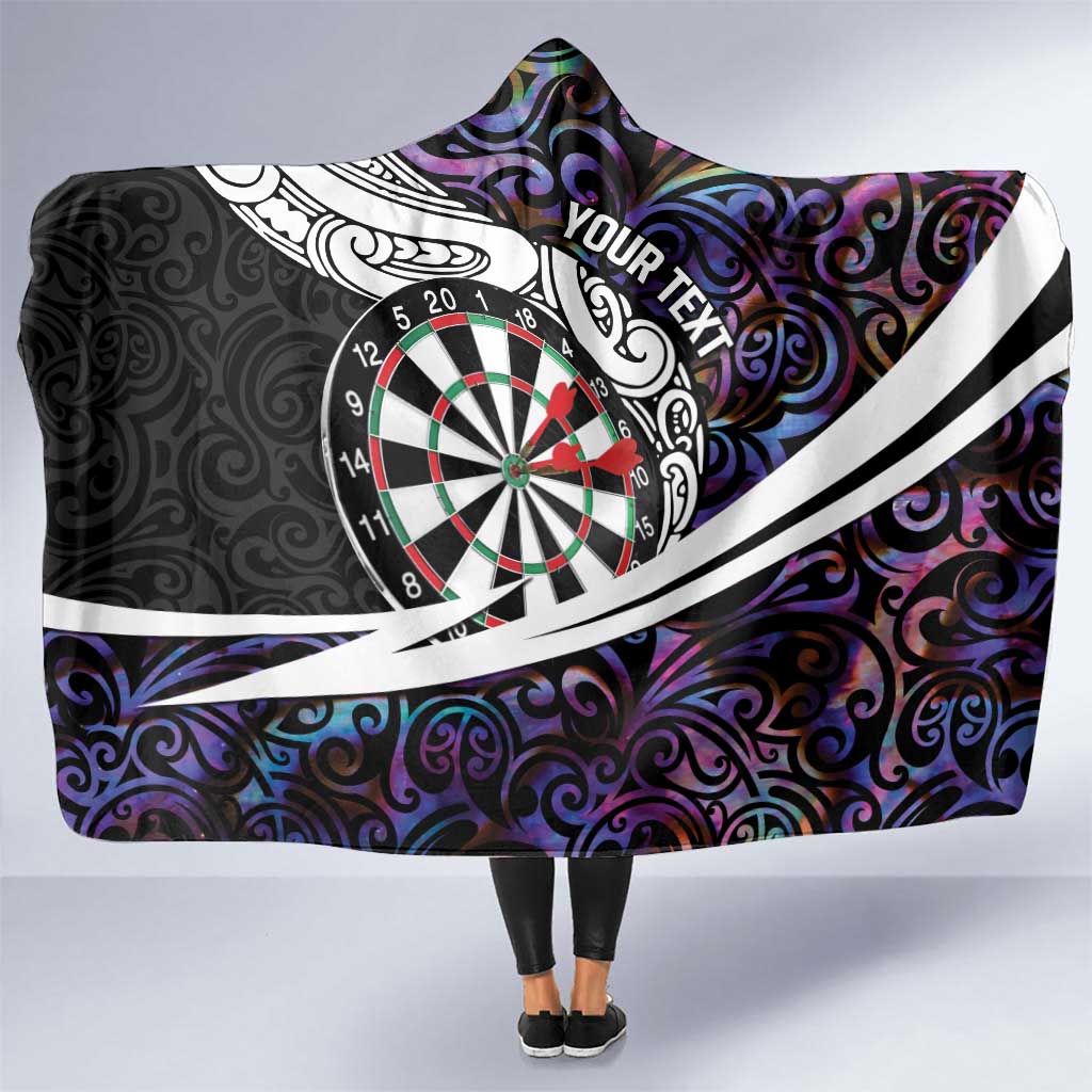 Personalized NZ Darts Hooded Blanket Paua Shell Maori Koru Whakairo - Purple - Polynesian Pride