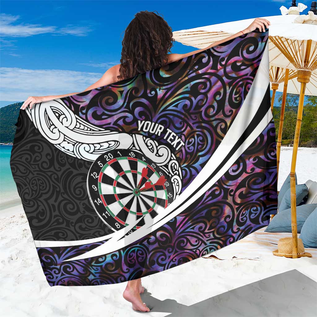 Personalized NZ Darts Sarong Paua Shell Maori Koru Whakairo - Purple LT7 One Size 44 x 66 inches Purple - Polynesian Pride
