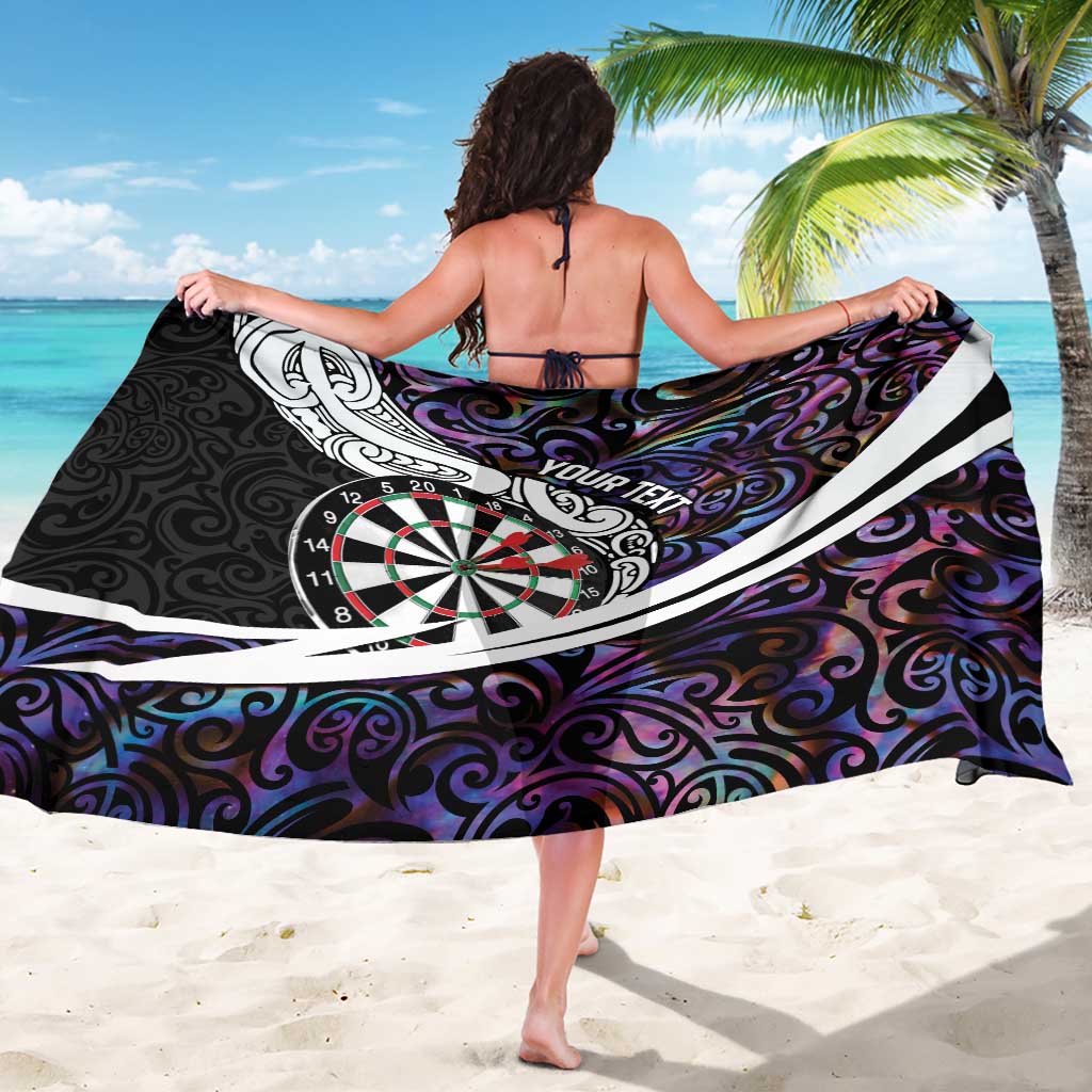 Personalized NZ Darts Sarong Paua Shell Maori Koru Whakairo - Purple LT7 - Polynesian Pride
