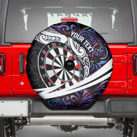 Personalized NZ Darts Spare Tire Cover Paua Shell Maori Koru Whakairo - Purple - Polynesian Pride
