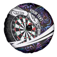 Personalized NZ Darts Spare Tire Cover Paua Shell Maori Koru Whakairo - Purple - Polynesian Pride