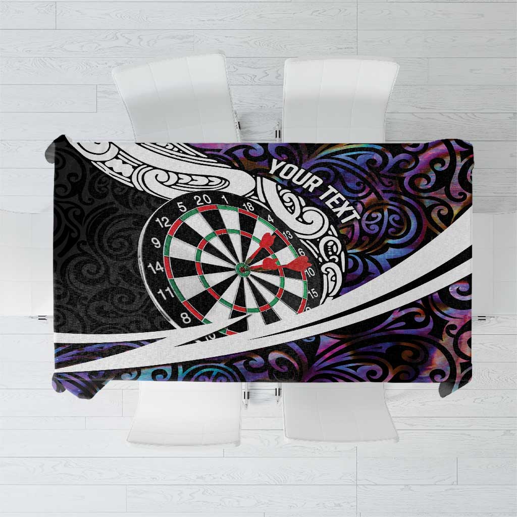 Personalized NZ Darts Tablecloth Paua Shell Maori Koru Whakairo - Purple LT7 Purple - Polynesian Pride