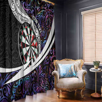 Personalized NZ Darts Window Curtain Paua Shell Maori Koru Whakairo - Purple LT7 - Polynesian Pride