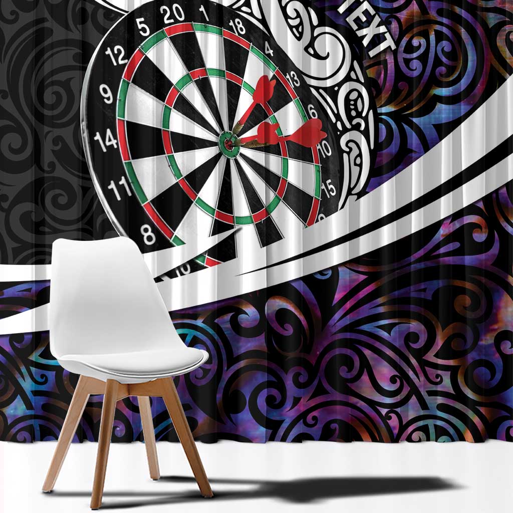 Personalized NZ Darts Window Curtain Paua Shell Maori Koru Whakairo - Purple LT7 - Polynesian Pride