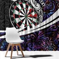 Personalized NZ Darts Window Curtain Paua Shell Maori Koru Whakairo - Purple LT7 - Polynesian Pride