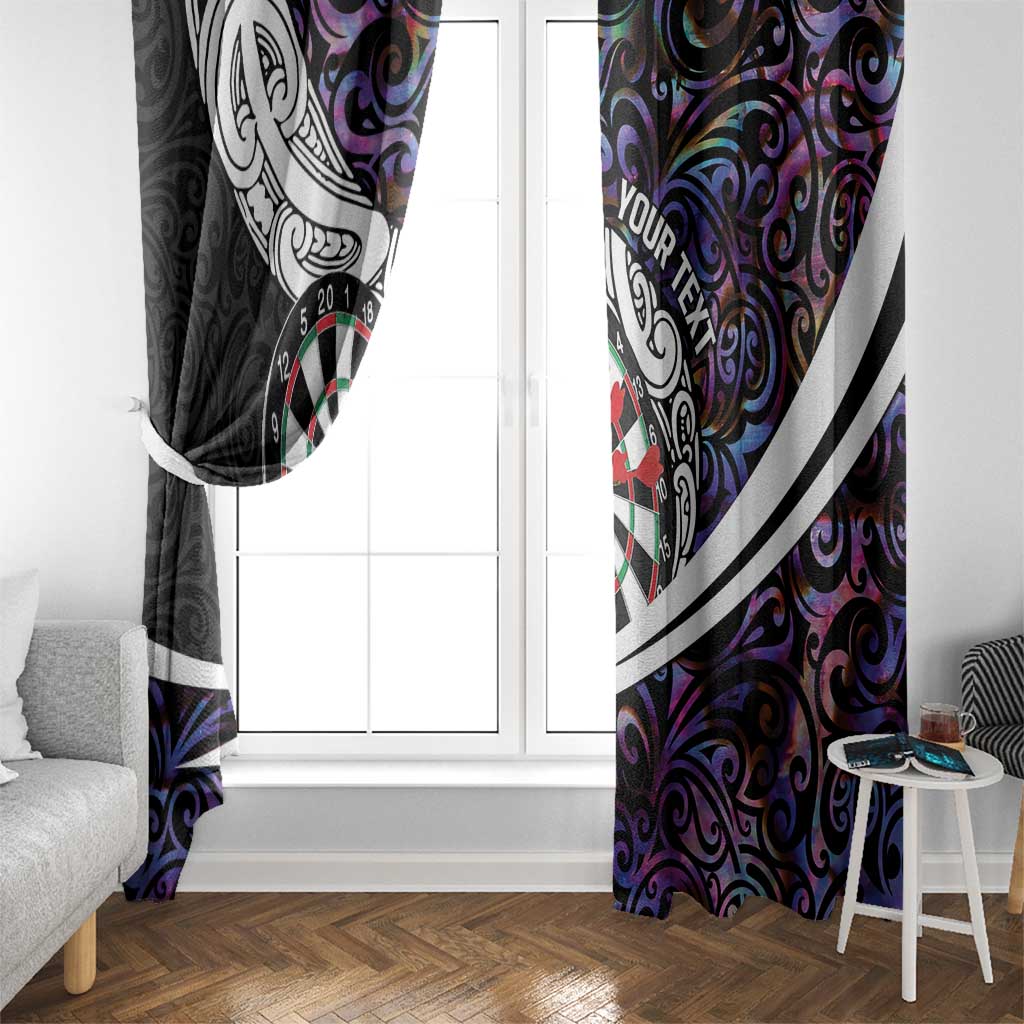Personalized NZ Darts Window Curtain Paua Shell Maori Koru Whakairo - Purple LT7 - Polynesian Pride