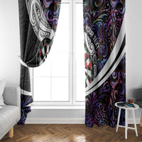 Personalized NZ Darts Window Curtain Paua Shell Maori Koru Whakairo - Purple LT7 - Polynesian Pride