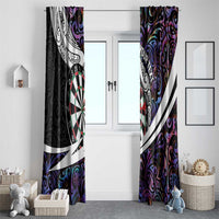 Personalized NZ Darts Window Curtain Paua Shell Maori Koru Whakairo - Purple LT7 - Polynesian Pride