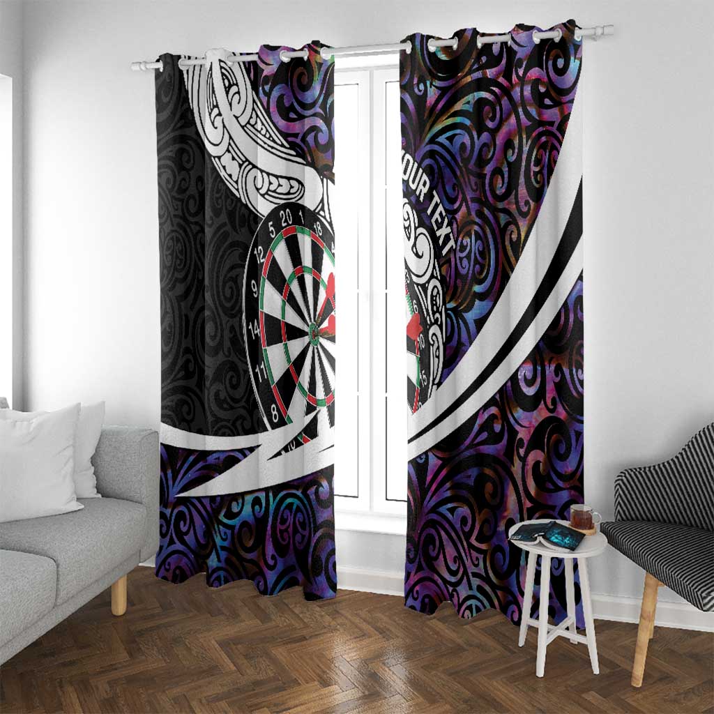 Personalized NZ Darts Window Curtain Paua Shell Maori Koru Whakairo - Purple LT7 With Grommets Purple - Polynesian Pride