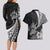 Personalised Polynesian Couples Matching Long Sleeve Bodycon Dress and Hawaiian Shirt Bulldog With Polynesian Patterns LT7 - Polynesian Pride