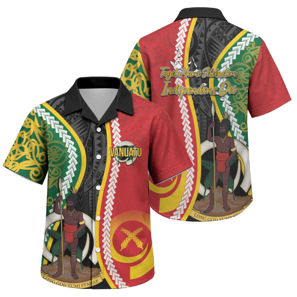 Ni-Vanuatu Indipendens Dei Celebretem Family Matching Short Sleeve Bodycon Dress and Hawaiian Shirt Yumi Yumi Yumi