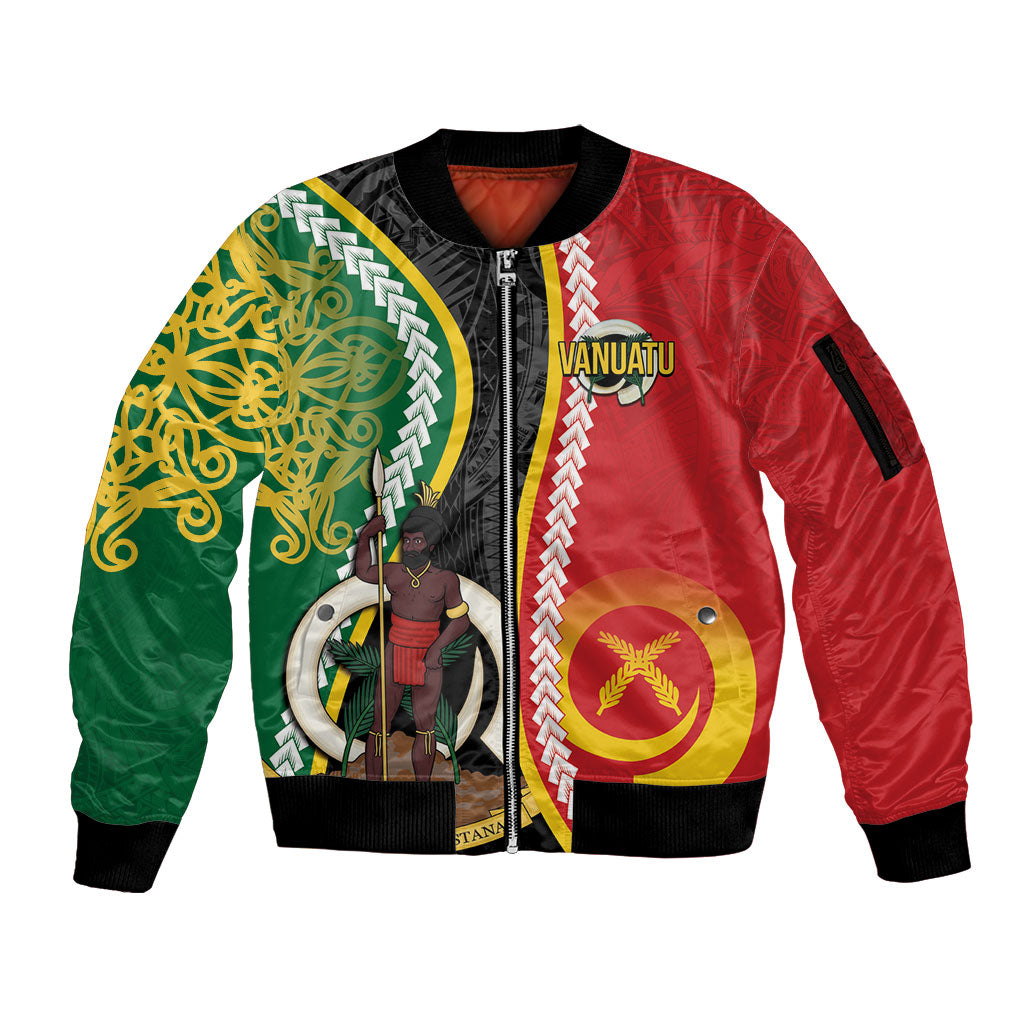 Ni-Vanuatu Indipendens Dei Celebretem Sleeve Zip Bomber Jacket Yumi Yumi Yumi LT7 Unisex Multicolor - Polynesian Pride