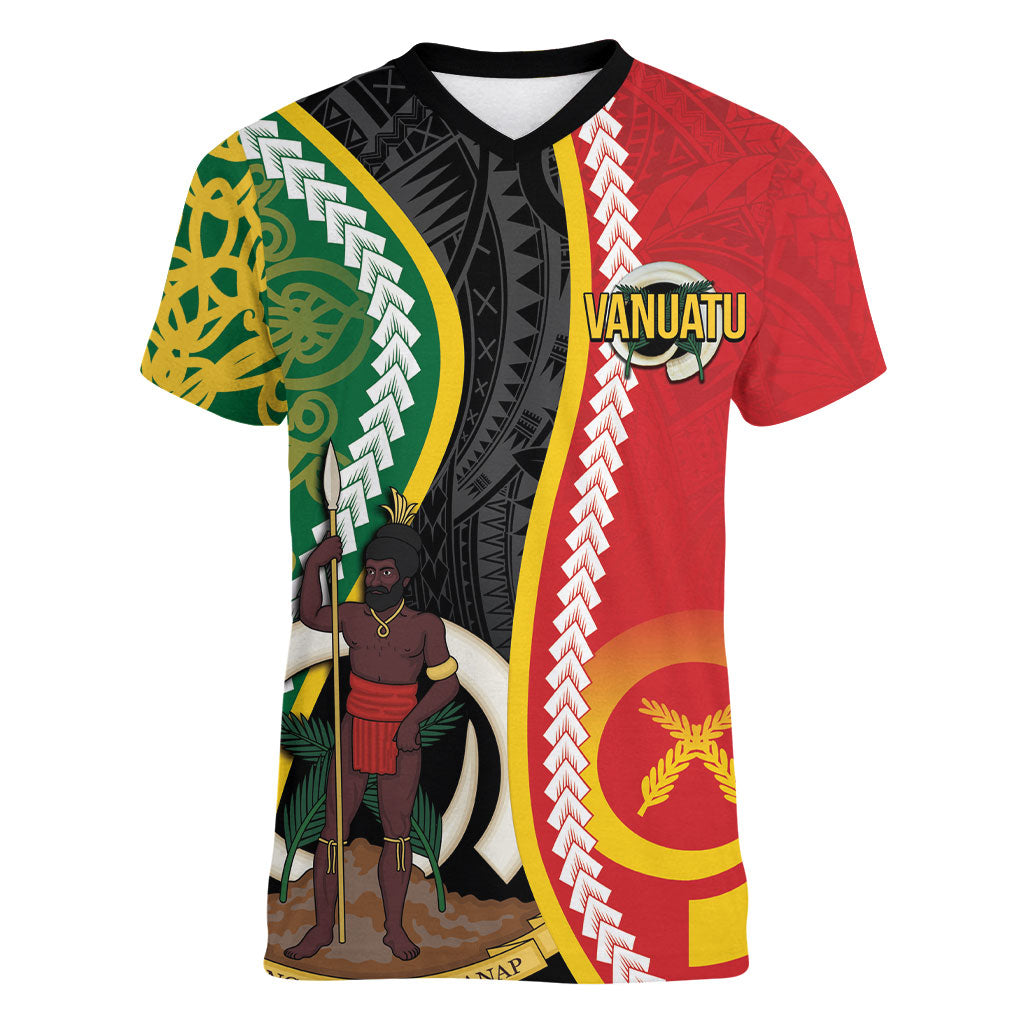 Ni-Vanuatu Indipendens Dei Celebretem Women V-Neck T-Shirt Yumi Yumi Yumi