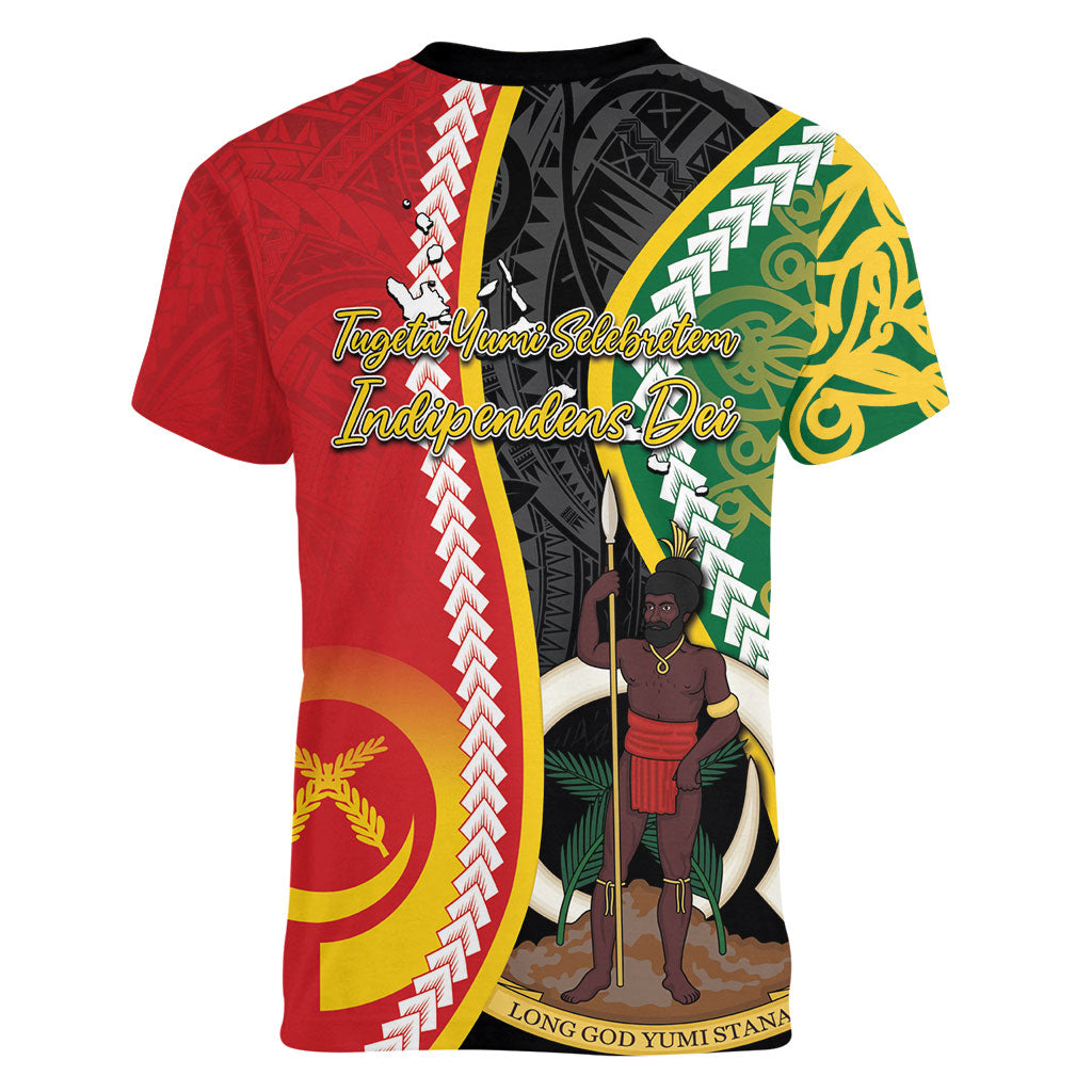 Ni-Vanuatu Indipendens Dei Celebretem Women V-Neck T-Shirt Yumi Yumi Yumi