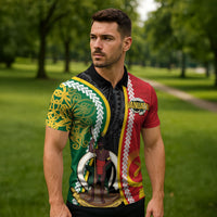 Ni-Vanuatu Indipendens Dei Celebretem Zipper Polo Shirt Yumi Yumi Yumi