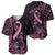 Polynesian Pink Power Baseball Jersey Breast Cancer Ribbon Turtle and Flowers