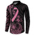 Polynesian Pink Power Button Sweatshirt Breast Cancer Ribbon Turtle and Flowers