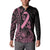 Polynesian Pink Power Button Sweatshirt Breast Cancer Ribbon Turtle and Flowers