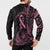 Polynesian Pink Power Button Sweatshirt Breast Cancer Ribbon Turtle and Flowers