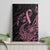 Polynesian Pink Power Canvas Wall Art Breast Cancer Ribbon Turtle and Flowers