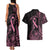 Polynesian Pink Power Couples Matching Tank Maxi Dress and Hawaiian Shirt Breast Cancer Ribbon Turtle and Flowers