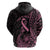 Polynesian Pink Power Hoodie Breast Cancer Ribbon Turtle and Flowers