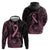 Polynesian Pink Power Hoodie Breast Cancer Ribbon Turtle and Flowers