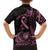 Polynesian Pink Power Kid Hawaiian Shirt Breast Cancer Ribbon Turtle and Flowers