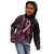 Polynesian Pink Power Kid Hoodie Breast Cancer Ribbon Turtle and Flowers