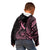 Polynesian Pink Power Kid Hoodie Breast Cancer Ribbon Turtle and Flowers