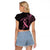 Polynesian Pink Power Raglan Cropped T Shirt Breast Cancer Ribbon Turtle and Flowers